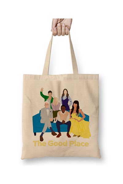 Baskı Dükkanı The Good Place Nice Place υφασμάτινη τσάντα με μακριά λαβή