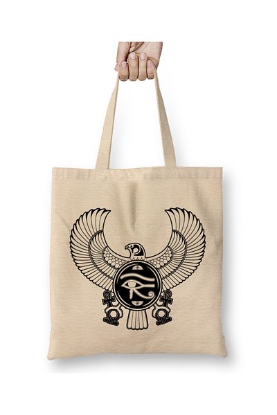 Baskı Dükkanı Geantă din pânză egipteană Eye of Horus Wadjet cu mâner lung