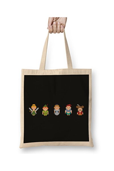 Baskı Dükkanı Пітер Пен All Pixel Characters Сумка без ручок з довгими ручками