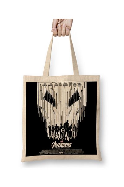 Baskı Dükkanı Υφασμάτινη τσάντα Avengers Flowers Marvel 03 με μακριά λαβή