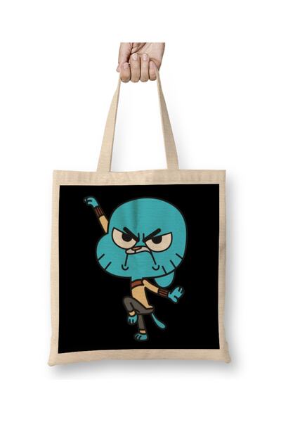 Baskı Dükkanı Gumball Watterson tkanina Torba duga Sa ručkom