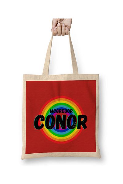 Baskı Dükkanı Conor McGregor - Vintage Retro Rainbow Style Warriors Design Wrestlers-Gift Tote Bag Mâner lung
