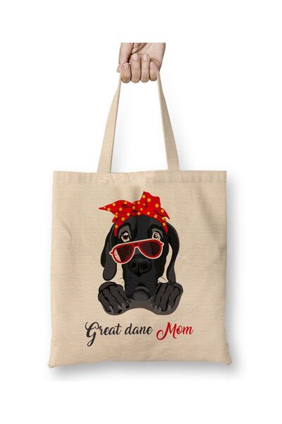 Baskı Dükkanı Mama nemačke doge 05 Tkanina Torba Duga Sa ručkom