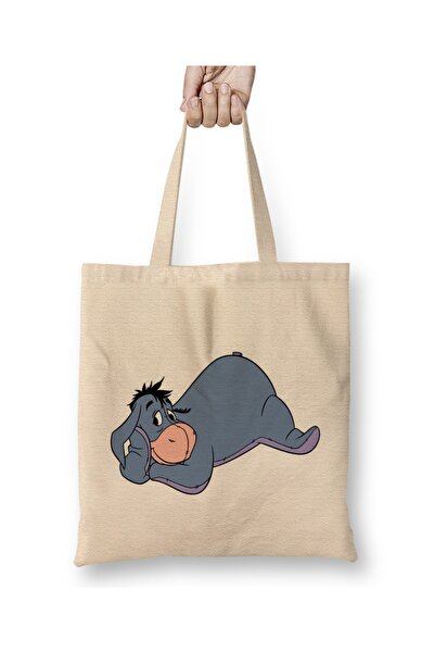 Baskı Dükkanı Υφασμάτινη τσάντα Winnie The Pooh Eeyore 017 με μακριά λαβή