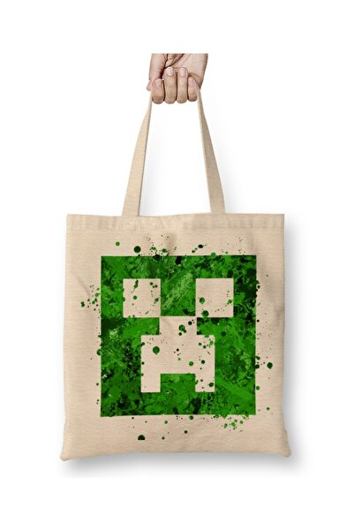 Baskı Dükkanı Minecraft Creeper pun ljubavi, tkanina Torba duga Sa ručkom