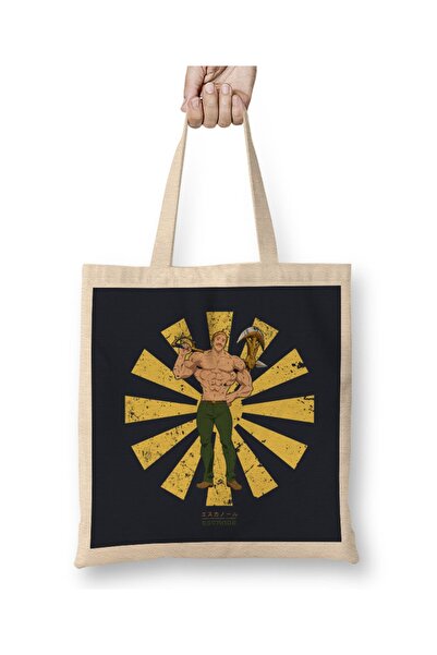 Baskı Dükkanı Escanor Retro japanska tkanina Sedam smrtnih grehova Torba duga...