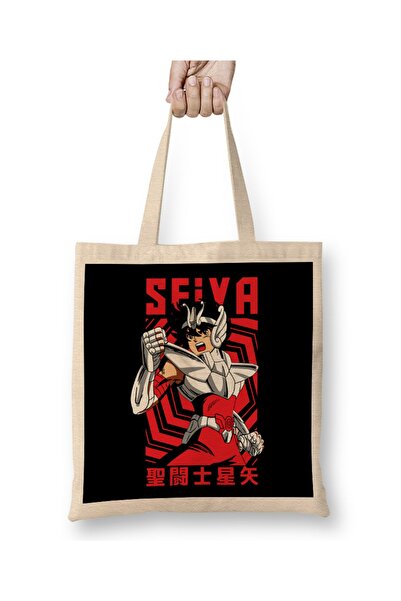 Baskı Dükkanı Pegasus Seiya Saint Seiya anime odeća Torba duga Sa ručkom