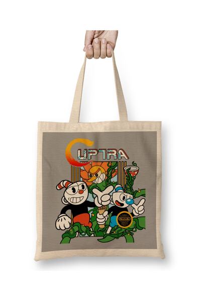 Baskı Dükkanı Cuphead Cuptra krpa Torba duga Sa ručkom