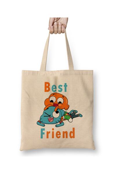 Baskı Dükkanı حقيبة يد غامبول وداروين بيست فريند ذات مقبض طويل