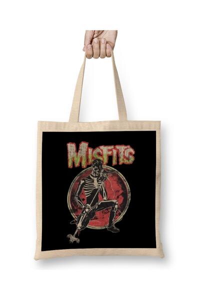 Baskı Dükkanı Vintage Misfits platneni bend sa lubanjom Torba dug Sa ručkom