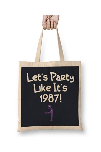 Baskı Dükkanı حقيبة قماش بارتي لايك 1987 بايت فناف بمقبض طويل