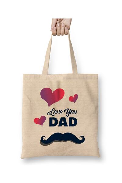 Baskı Dükkanı Poklon za Očev dan za oca 0022 Tkanina Torba Dugačka Sa ručkom