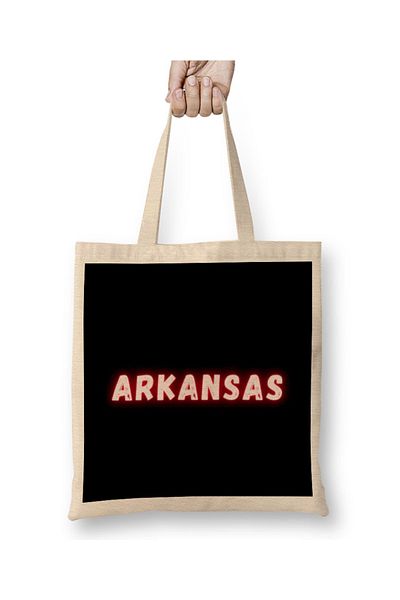 Baskı Dükkanı Υφασμάτινη τσάντα Arkansas με μακριά λαβή