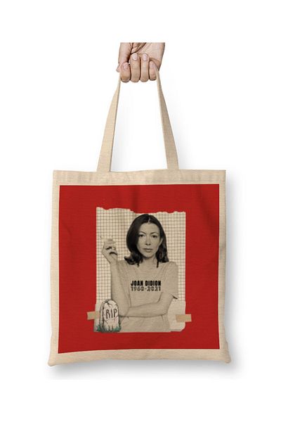 Baskı Dükkanı Geantă din pânză Joan Didion Rip cu mâner lung