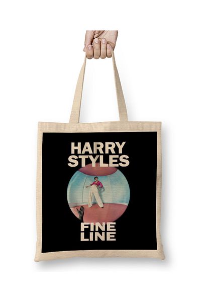 Baskı Dükkanı Harry Styles în geantă din pânză Fine Line cu mâner lung