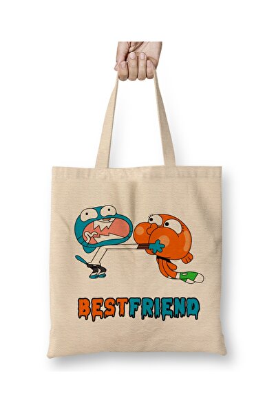 Baskı Dükkanı حقيبة يد غامبول داروين كريزي بيست فريندز بمقبض طويل