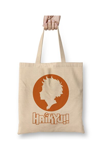 Baskı Dükkanı Haikyuu Anime Karasuno l Shoyo Hinata υφασμάτινη τσάντα με μακρ...