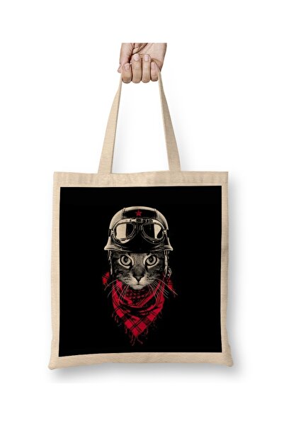 Baskı Dükkanı Pilot mačka Pilot Cat Design Tkanina Torba Duga Sa ručkom