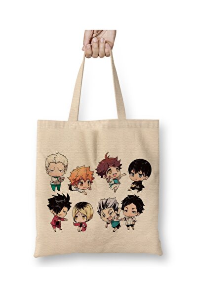 Baskı Dükkanı Haikyuu All Tag Team Cloth Torba Long Sa ručkom