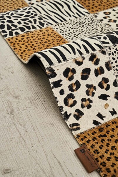 Kaşmir Halı Handmade Safari Patch Salon Mutfak Halısı Yolluk