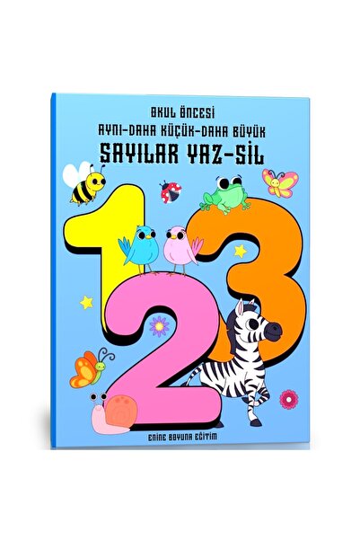 Enine Boyuna Eğitim Preschool Numbers Summer-Sil Book (Summer-Sil Pen Gift)