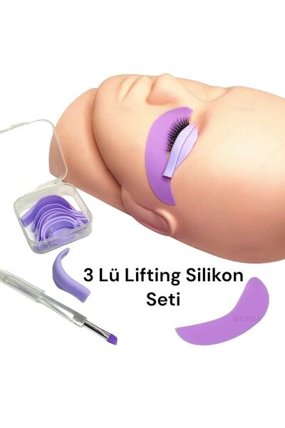 Lush Studio 3lü Set Mor Akıllı Lifting Pedi Alt Üst Kirpik Için 7 Çift-göz Al...