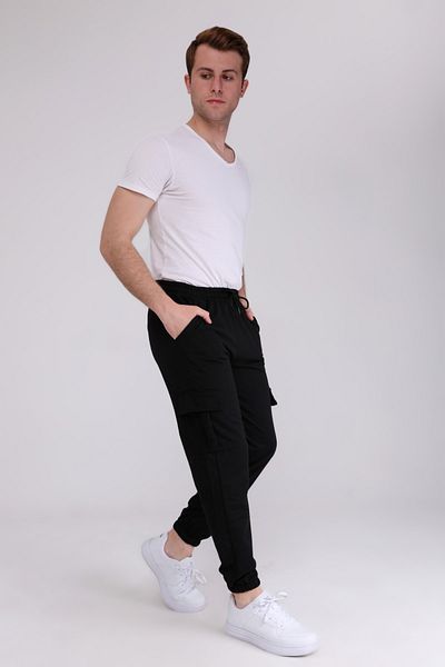 KRAVEN Ανδρικό αθλητικό παντελόνι Cargo Pocket Black Premium