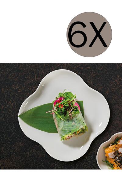 Bonna Porselen East 28x28x2,2 Cm Düz Tabak Eat28dz 6'lı Takım