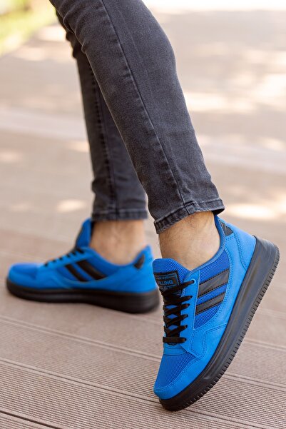 BOUIS Чоловічі сині повсякденні кросівки на шнурівці з сіткою, що не пропускають піт, еластичні кросівки Lifestyle Класичні спортивні кросівки