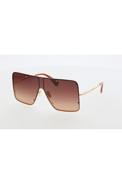 Maxmara Mm0004 00-00-135 Brown?Glassy Women's Sunglasses| 2022 Season Gold Framed