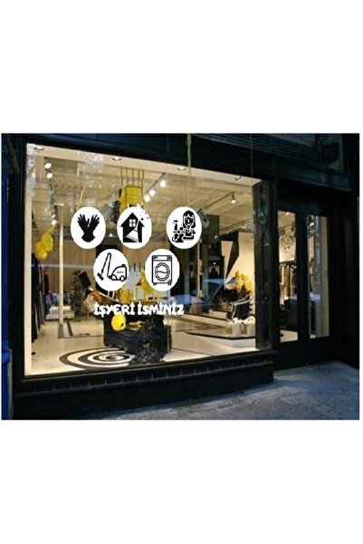 EYBA STİCKER مجموعة الإعلانات الترويجية لتنظيف مكان العمل6 ملصق زجاجي