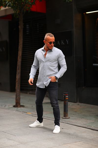 HAWKKİNG Ανδρικό πουκάμισο Oversize με υφή