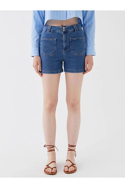 LC Waikiki Blugi LCW Pantaloni scurti de jeans pentru femei, cu croiala standard