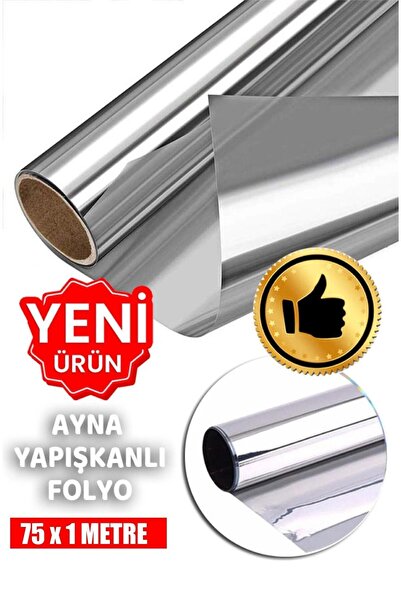 JANSIN HOME Aynalı Kendinden Yapışkanlı Ayna Folyo 75 x 1