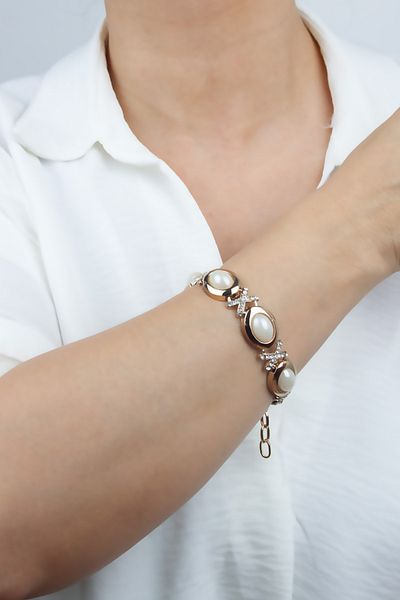 Pridza Bronze Bracelet - Zircon Stone Detailed