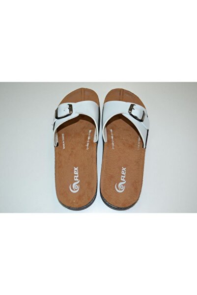 byzek WOMEN'S ANATOMICAL POLYURETANE SOLE ADJUSTABLE SINGLE BUCKLE WHITE COLOR SLIPPERS