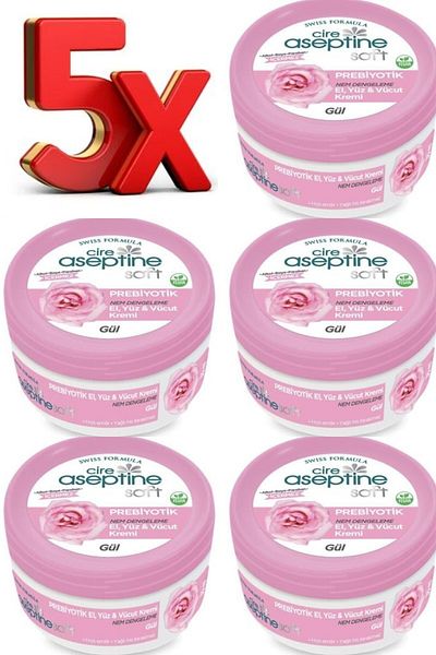 CIRE ASEPTINE Prebiotic Rose Essence Care Cream - Hand, Face & Body Moisture Balancing, 30 Ml x 5 Pieces