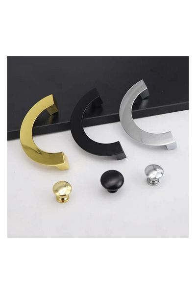 ARON (2 PCS) Nova Ay Handle 96mm Gold TV Unit Console Dresser Nightstand Cabinet Door Handle 96mm