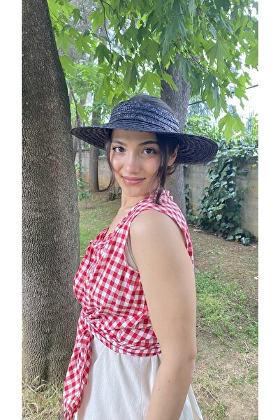 laviyonsa Colecția de design de pălărie de paie cu vizor din anii 90