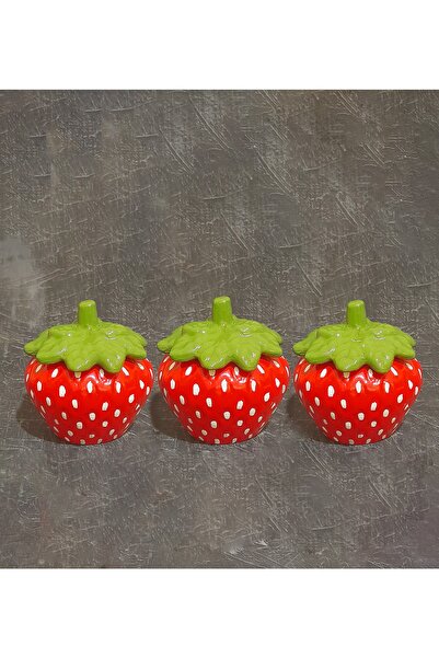 oxaco Çilek Kavanoz Modeli 3 Adet Küçük Boy
