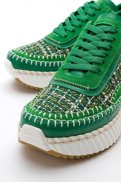 LuviShoes NANTE Green-Tweed Women's Sports Shoes