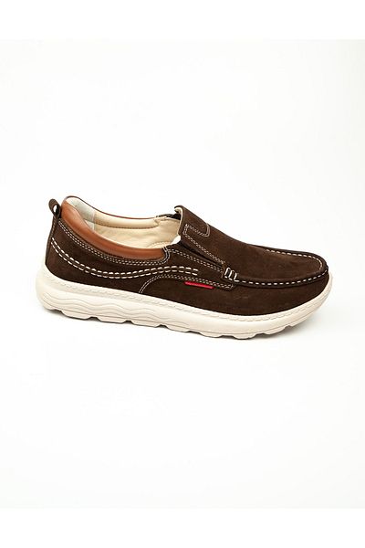 Voyager Ανδρικά casual παπούτσια 6501 καφέ Nubuck Δερμάτινα