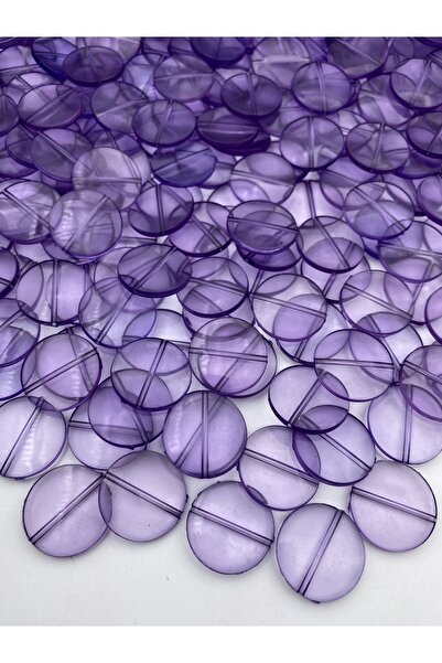 Hedef Bijuteri 100 جرام أرجواني / أرجواني داكن 25 مم خرز أكريليك مسطح مستدير،...