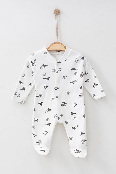 ADABEBEK 100% Cotton Campers Patterned Jumpsuit 1907