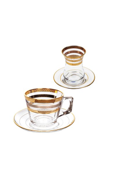 Paşabahçe Altın Yaldızlı Çay Ve Kahve Fincanları, 4 Parça, 12 Ayar Altın