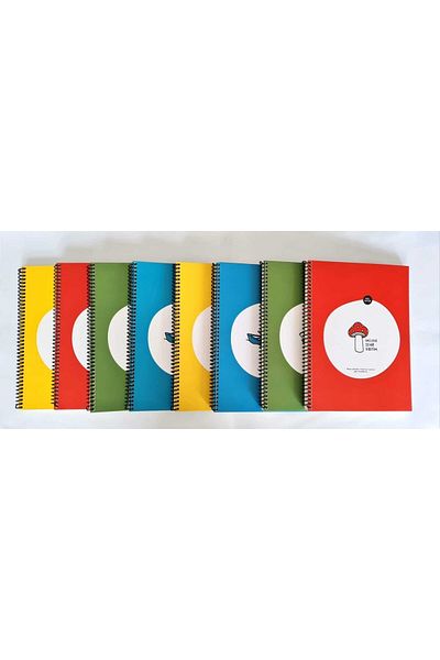 KESKİN COLOR أشياء ذات ملمس 18.5x25 80 ورقة غطاء من الورق المقوى الحلزوني 4 دفتر ملاحظات ذو 4 خطوط