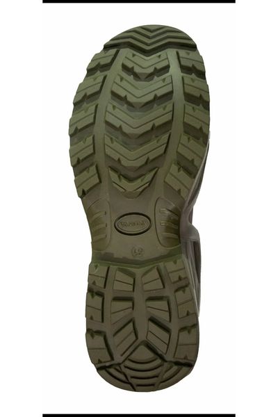 BARIŞ ASKERİ MALZEME Vaneda Dry-tex Nubuck Leather Waterproof Zippered 4 Season Dark Khaki Military Boots