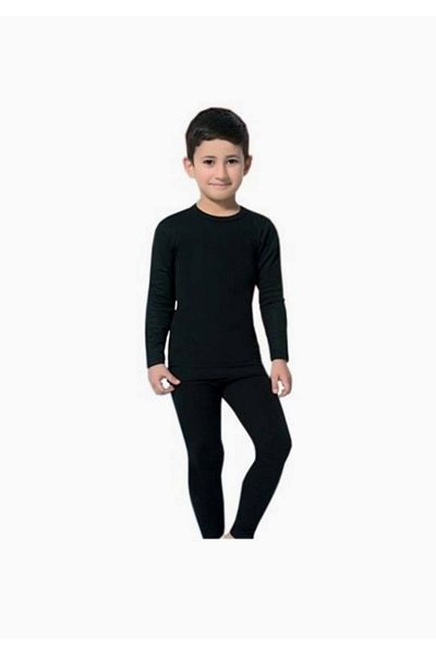 Tutku Boy's Thermal Undershirt Black New Season (Economical Pack of 4)