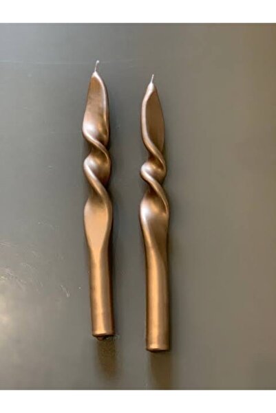 Mumbox mutluluk mum şeklinde 2li Bronze Burgu Şamdan Dekoratif Mum