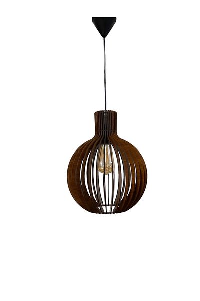 aladepo Decorative Rustic Wood Lilac Globe Chandelier Walnut
